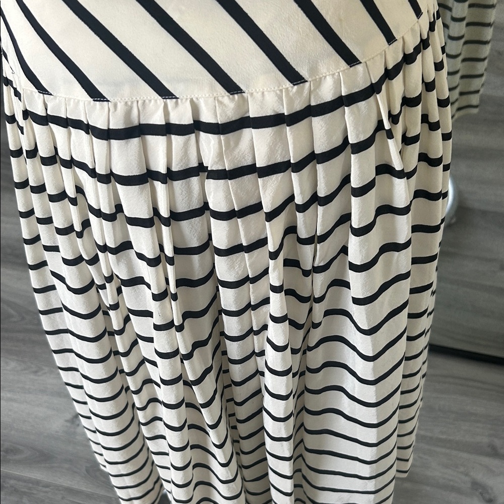 VINTAGE CHANEL SILK Striped Black and White Women's Dress - Picture 11 of 16